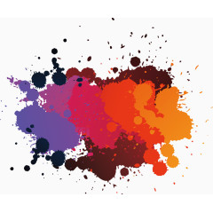 手绘彩色泼墨矢量图