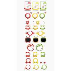 彩色飘带与边框组合等网页素材