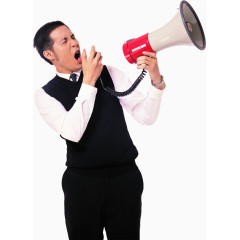 拿喇叭的黑衣男子