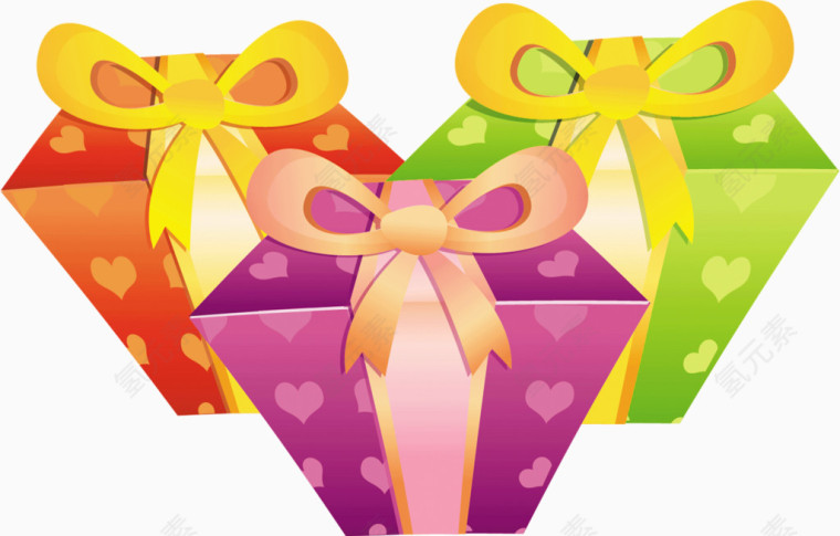 三个美丽的礼盒