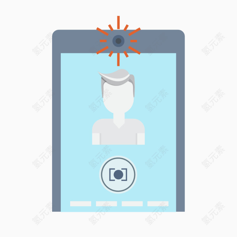 蓝色矩形员工照片商务