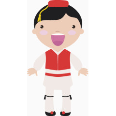 少数民族孩子矢量素材