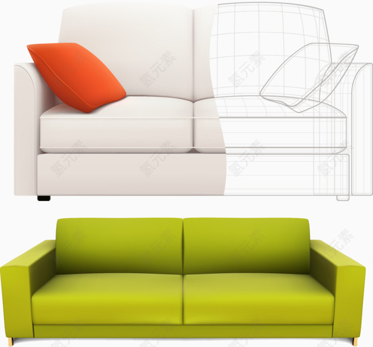 矢量沙发解析图