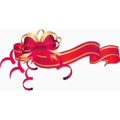 矢量手绘红色丝带