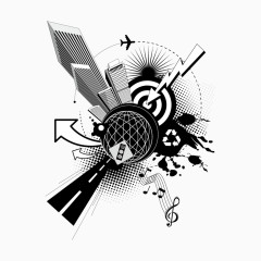 矢量水墨和箭头