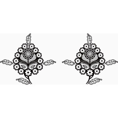 矢量古埃及花朵对称图腾