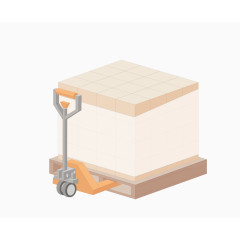 矢量灰色人力手拉车 满车货