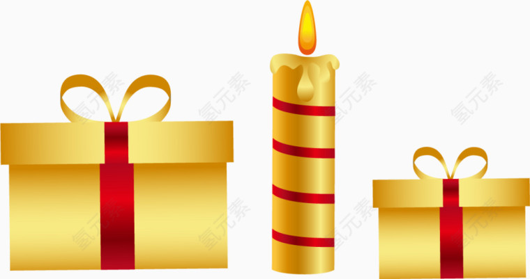矢量蜡烛和礼盒