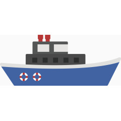 平面轮船矢量图