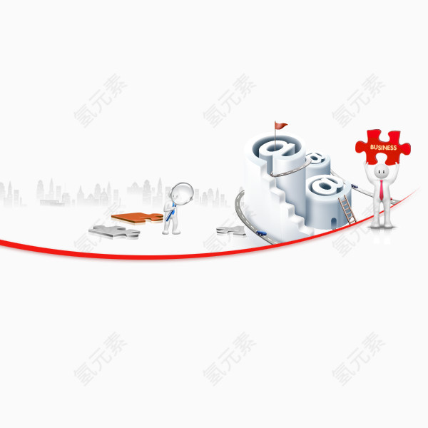 网页设计创意科技商务小人元素