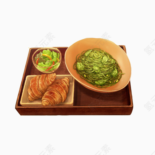 芥麦面手绘画素材图片