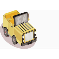 矢量图黄色的车