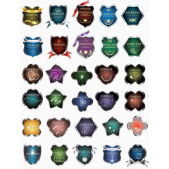 几款金边盾牌徽章