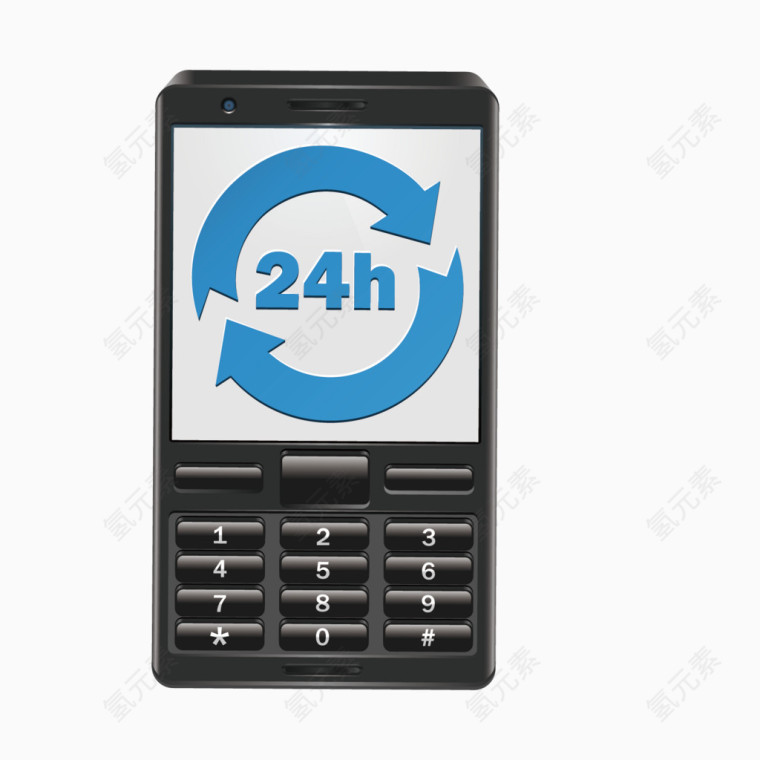 矢量黑色复古手机