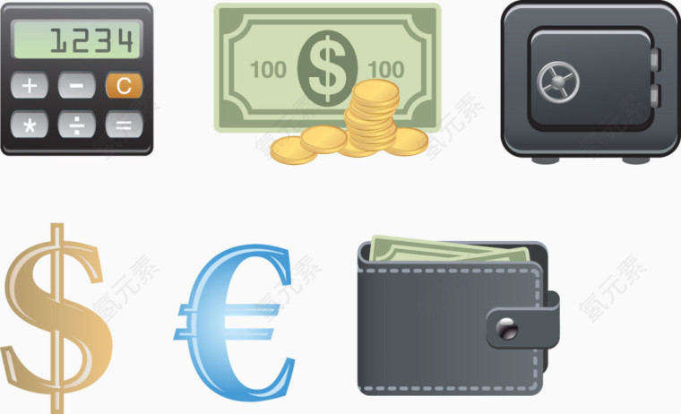 矢量手绘金钱货币