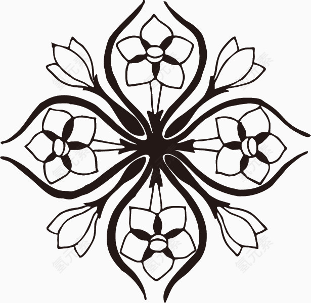 古典花纹 花纹底纹 矢量花纹