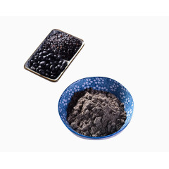 青瓷碗里的芝麻粉素材