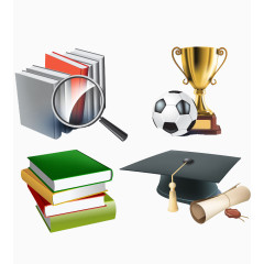 博士帽书籍奖杯