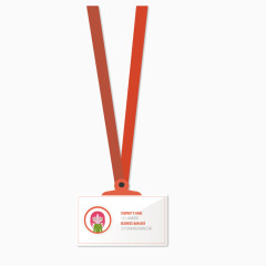 矢量黄色证件挂带学生会工作证