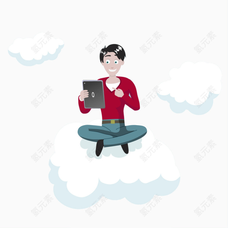 云上的男人矢量素材
