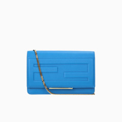 蓝色带链女式背包