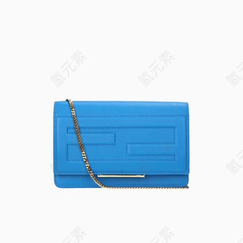 蓝色带链女式背包