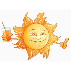 喝果汁的太阳