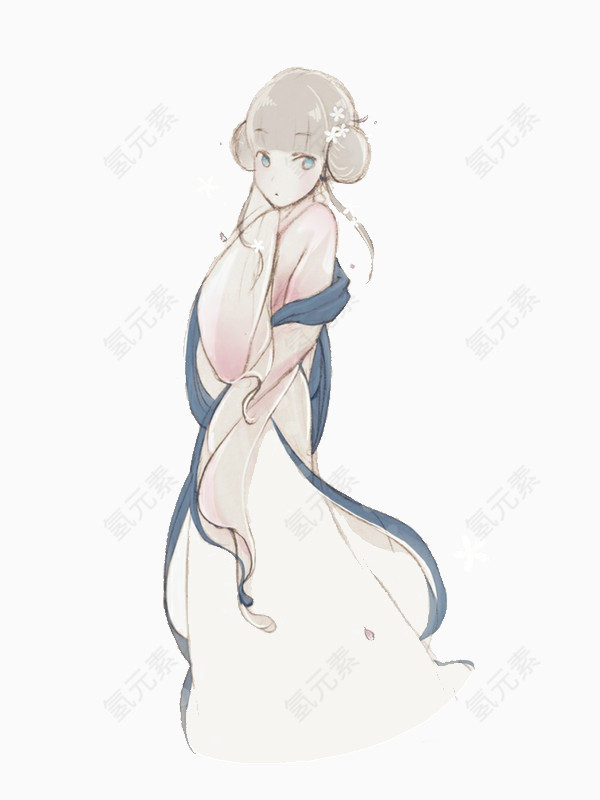 古风水彩人物