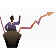 卡通演讲业绩指示箭头