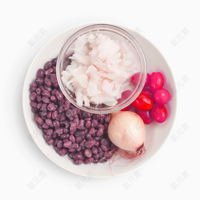 番茄豆制品摆盘