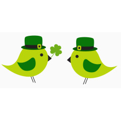 绿色卡通矢量小鸟