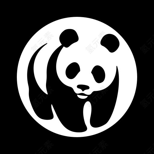 世界自然基金会社交黑色按钮