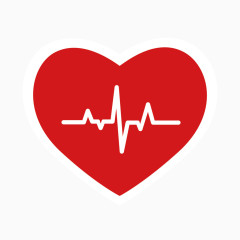 矢量红色心电图素材