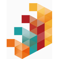 彩色不规划立方体矢量图