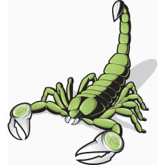 矢量手绘绿色蝎子