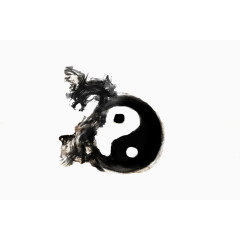水墨太极龙图片素材