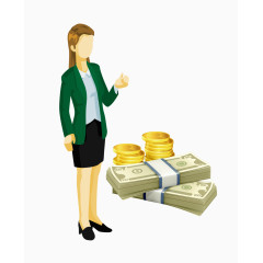 矢量卡通图案金钱物质生活