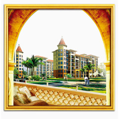 地产海报元素欧式建筑