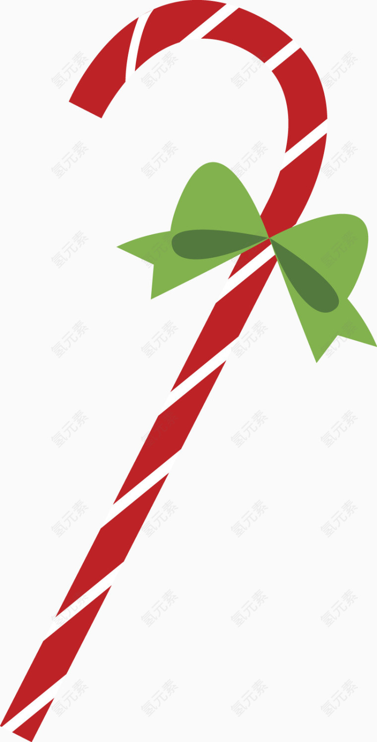 矢量创意设计红色蝴蝶结手杖图