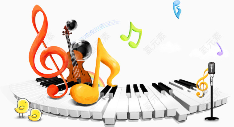 钢琴按键与音符