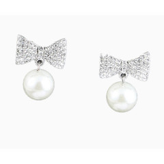 经典蝴蝶结珍珠耳钉