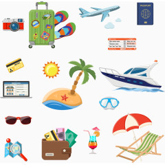 出国旅行度假卡通素材