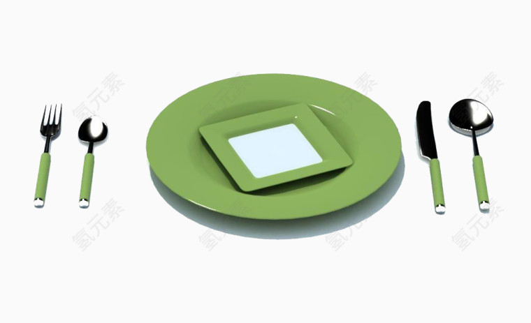 暗绿色餐具
