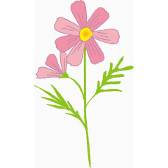 手绘卡通小粉花