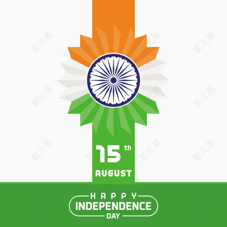 矢量手绘印度国旗元素图标