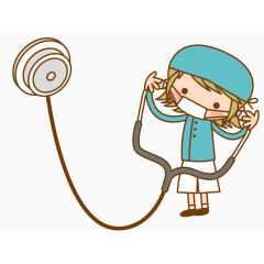 矢量护士听诊素材