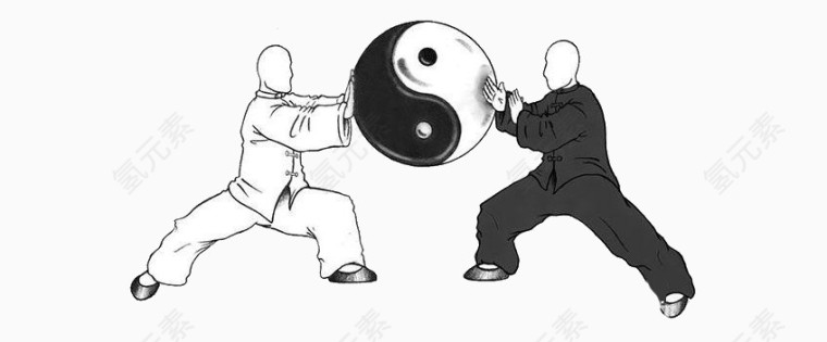 两人打太极拳