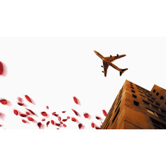 楼盘上空的飞机