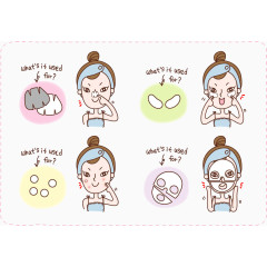 做面膜的卡通美女