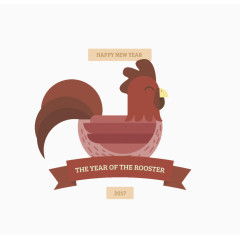 2017卡通公鸡鸡年矢量素材